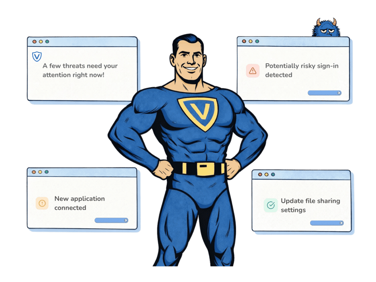 Illustration of Vahti bringing Microsoft 365 findings together.