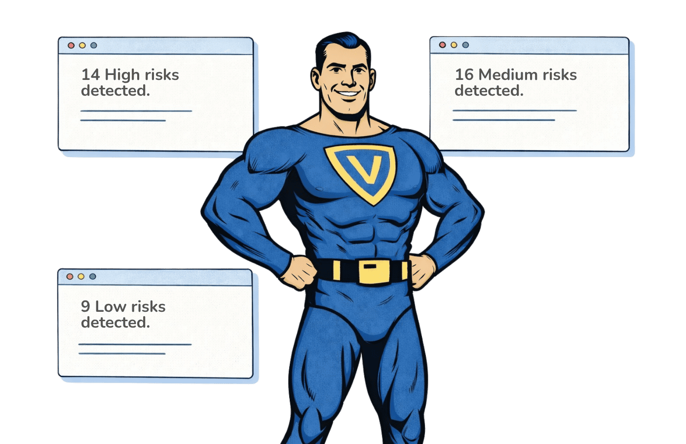 Vahti shows the security risks identified.